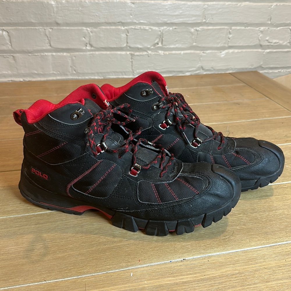 Red & Black Polo by Ralph Lauren Boots Sz 14